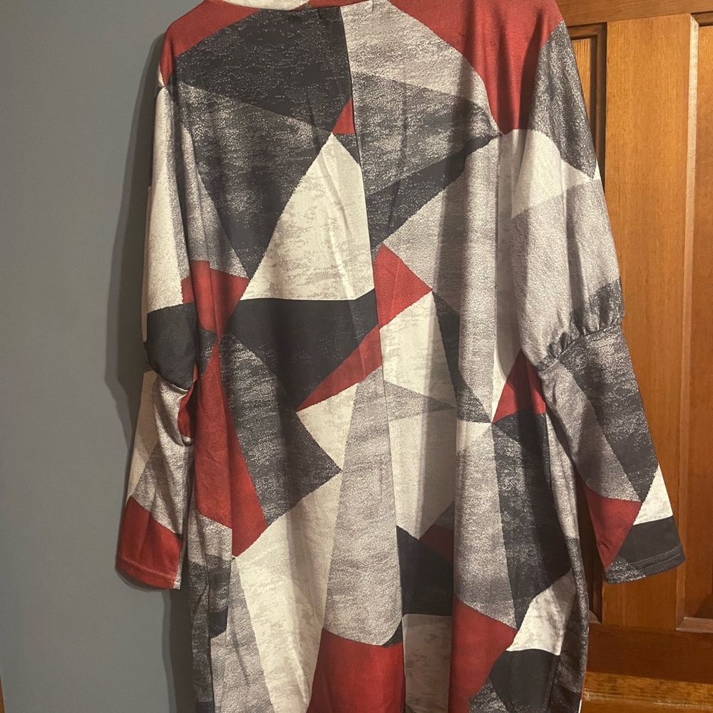 Cotton blend loosen crew neck dress